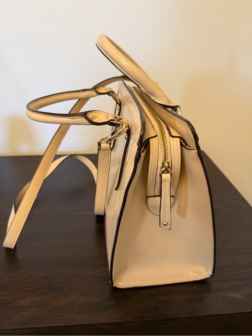 Universal Thread Cream Tote with Gold Hardware